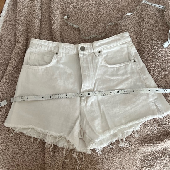 Zara white cut off high waisted denim shorts 6 - Picture 3 of 9